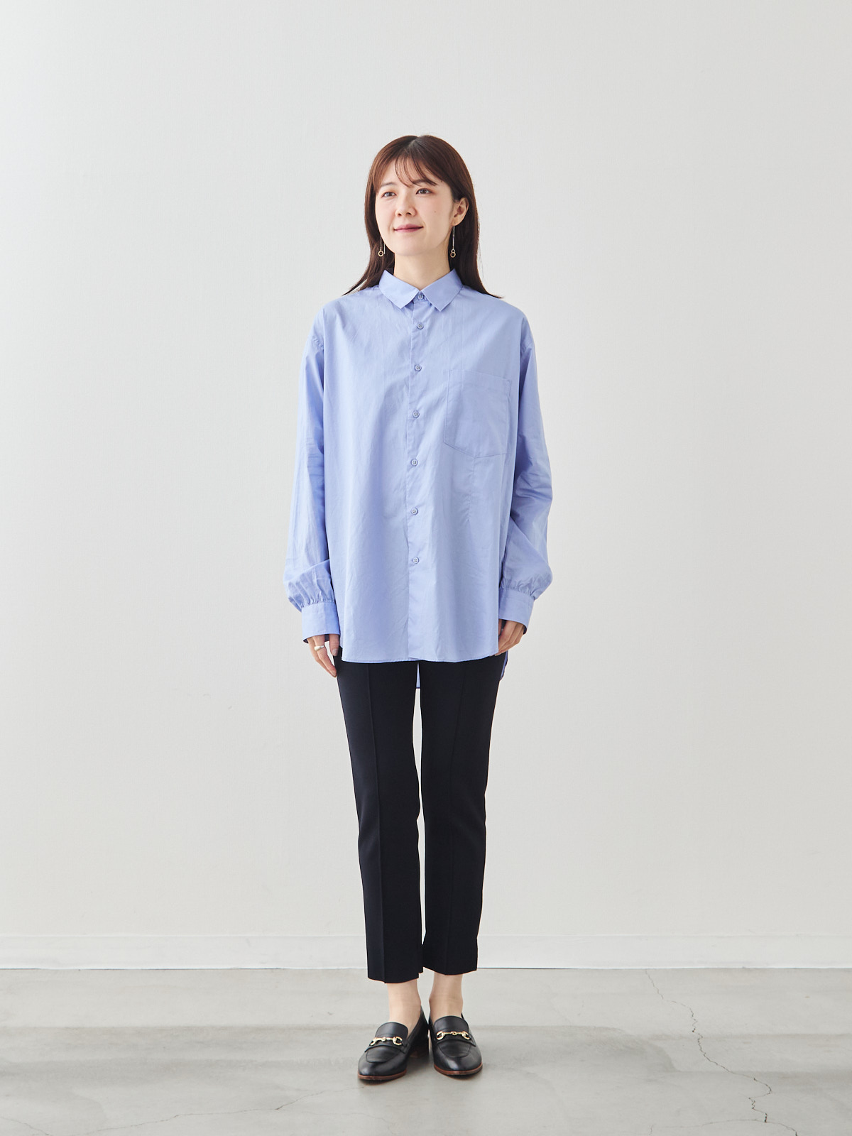 クラフトマンギャザーシャツ/サックス モデル 171cm サイズ フリー