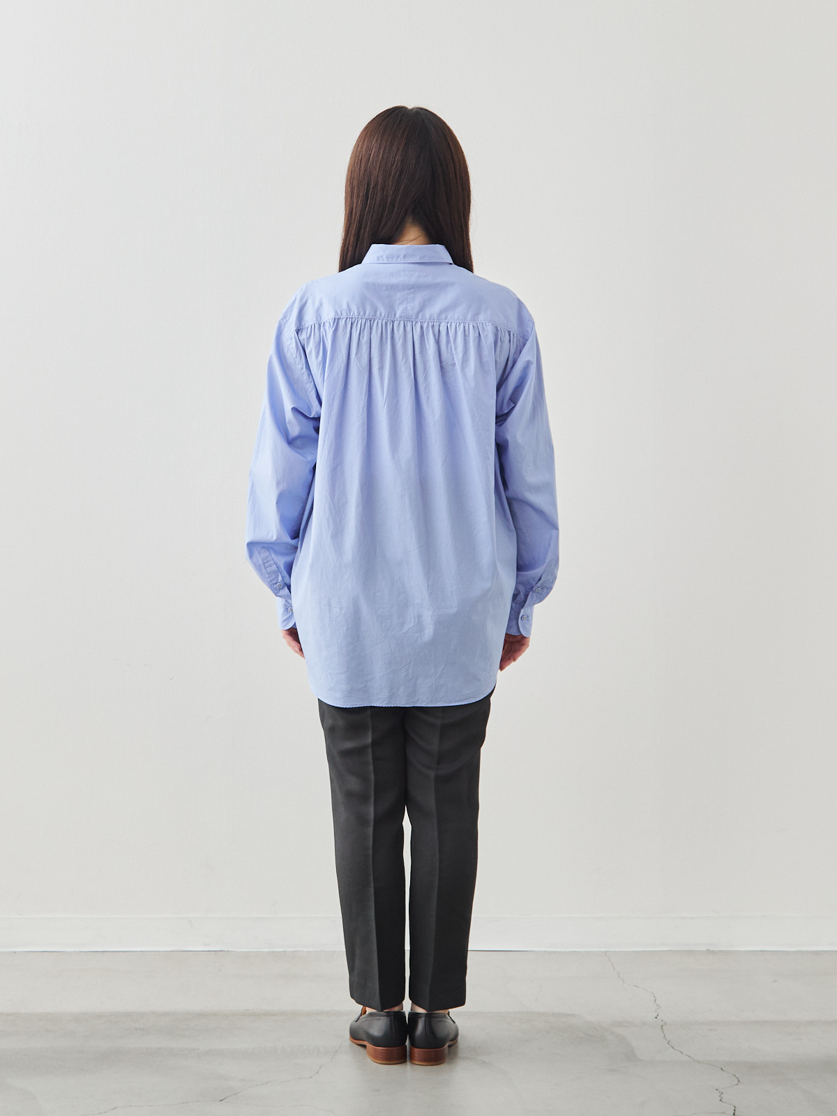 クラフトマンギャザーシャツ/サックス モデル 164cm サイズ フリー