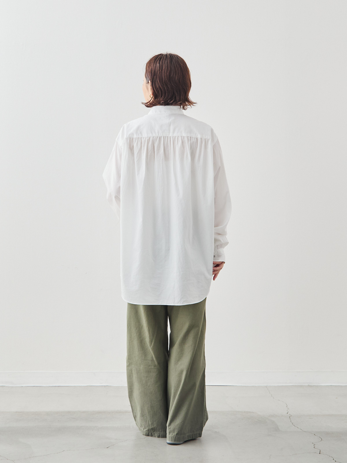 クラフトマンギャザーシャツ/サックス モデル 156cm サイズ フリー
