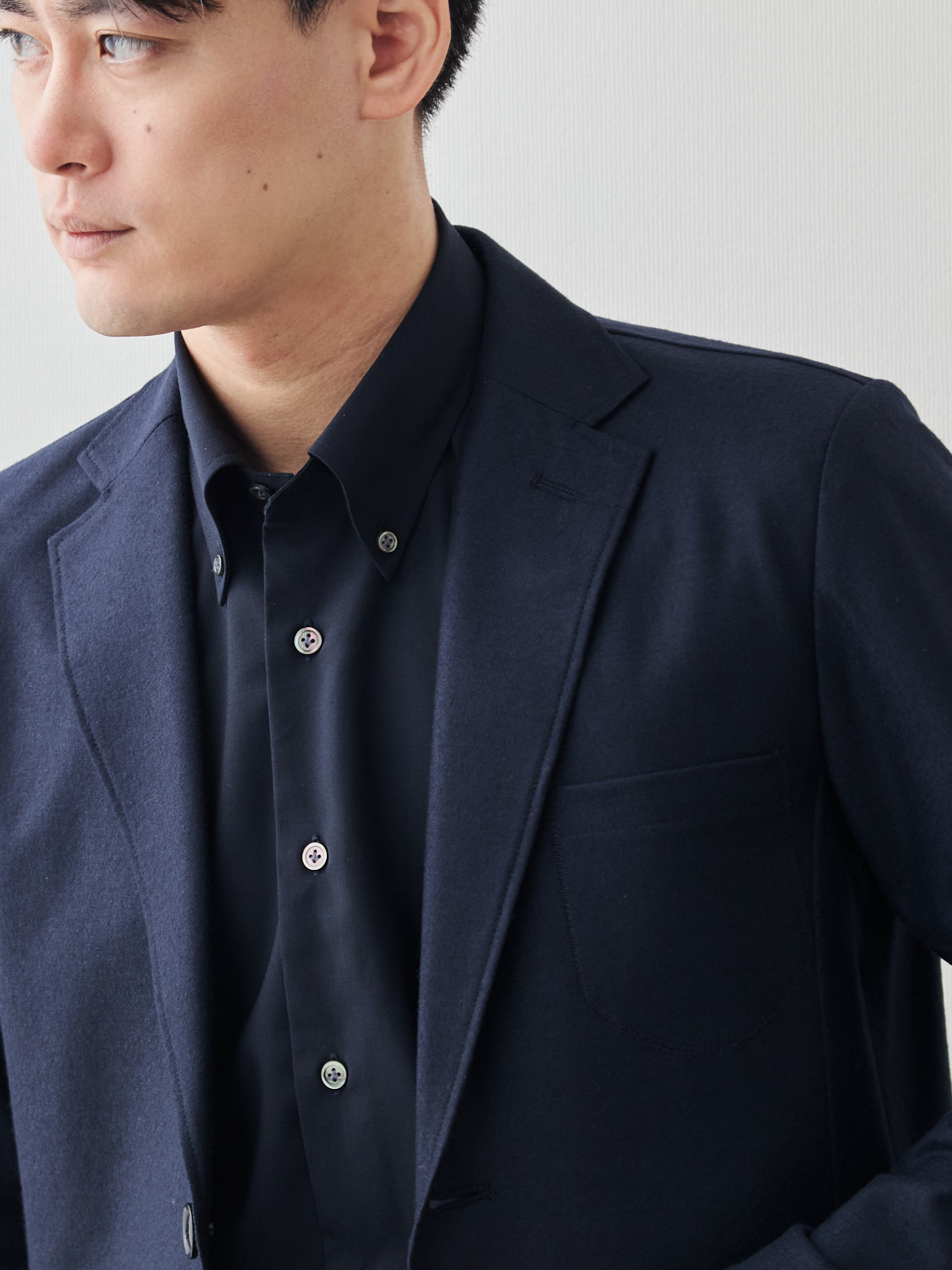 Merino Air HITOYOSHIシャツ/ウォッシャブル/ダークネイビー