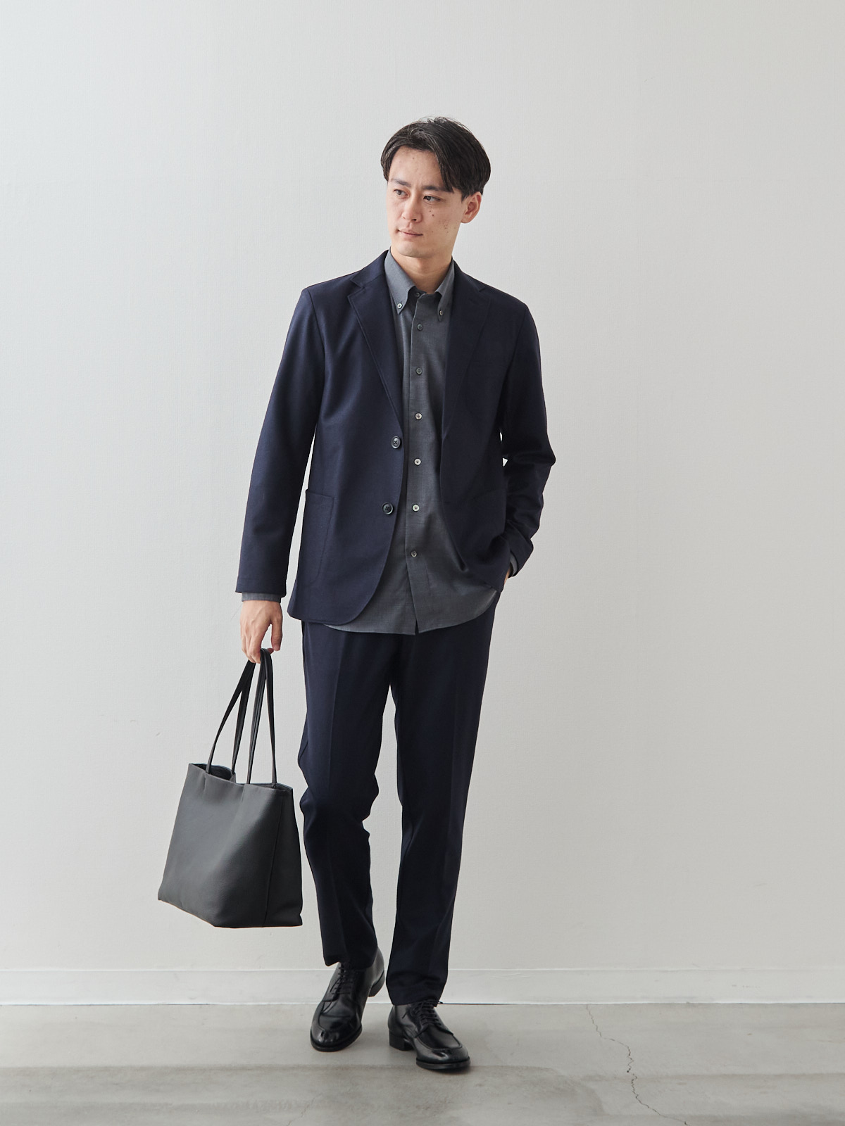 Merino Air HITOYOSHIシャツ/ウォッシャブル/グレー モデル 181cm 71kg サイズ L
