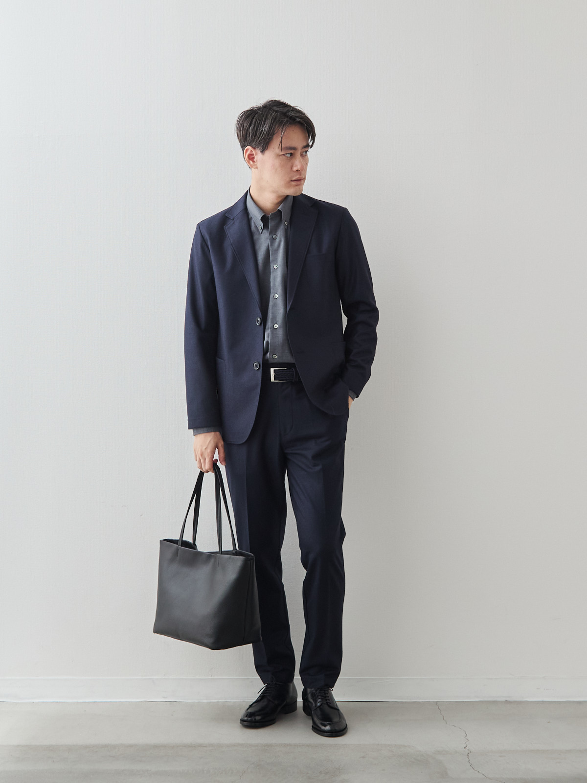 Merino Air HITOYOSHIシャツ/ウォッシャブル/グレー モデル 181cm 71kg サイズ L