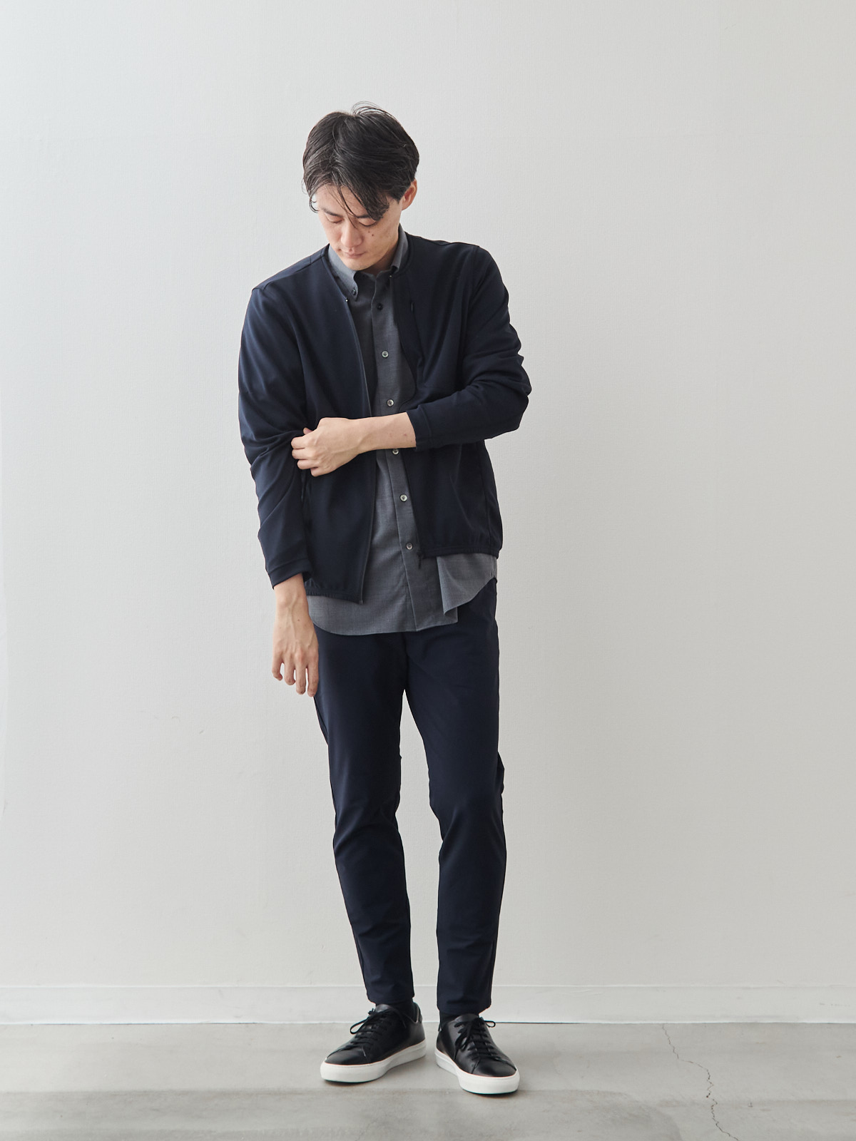 Merino Air HITOYOSHIシャツ/ウォッシャブル/グレー モデル 181cm 71kg サイズ L