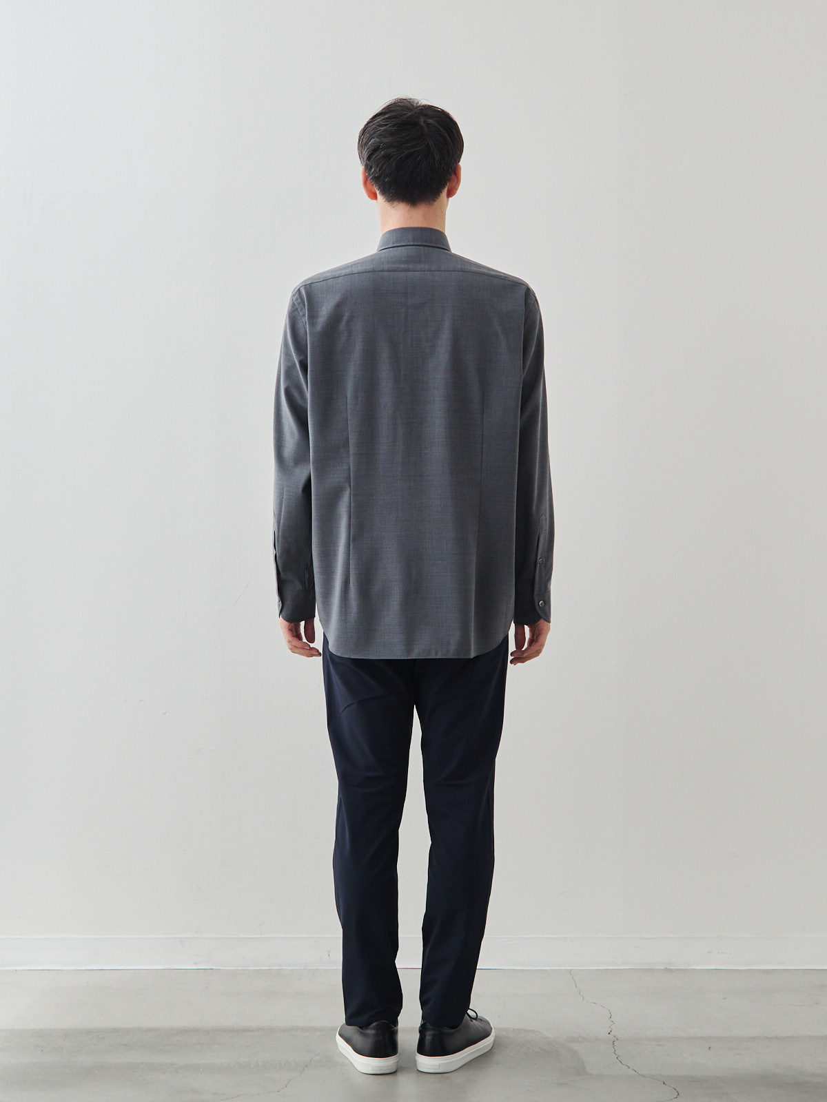 Merino Air HITOYOSHIシャツ/ウォッシャブル/グレー モデル 181cm 71kg サイズ LL