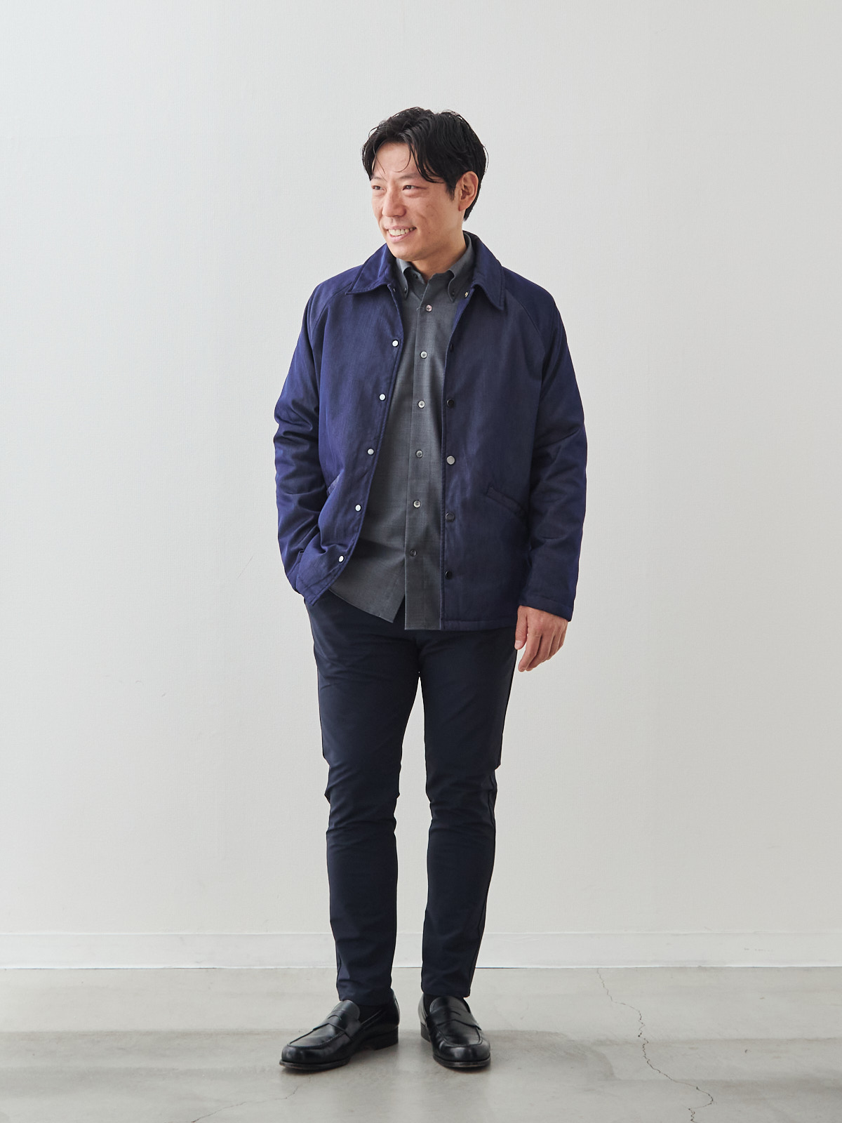 Merino Air HITOYOSHIシャツ/ウォッシャブル/グレー モデル 171cm 70kg サイズ M