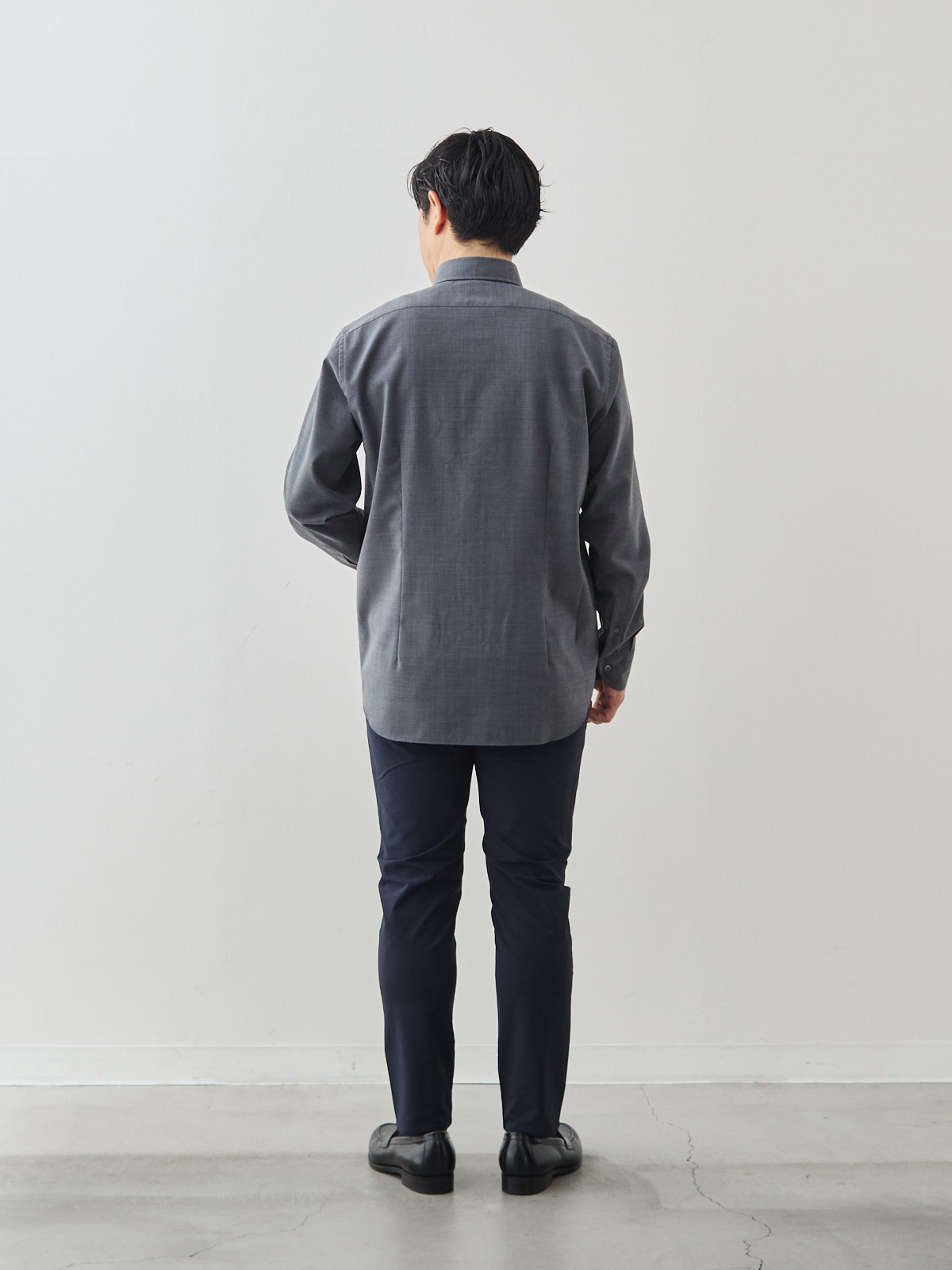 Merino Air HITOYOSHIシャツ/ウォッシャブル/グレー モデル 171cm 70kg サイズ L
