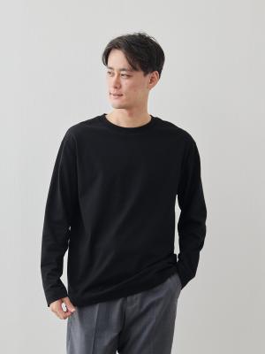 10 Years ストレスフリー カジュアルTシャツ/長袖/ブラック