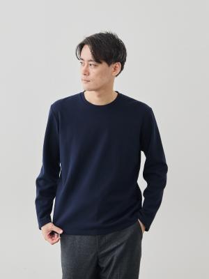 スペインピマ綿 ウルトラスムース・スウェットロンT/ネイビー