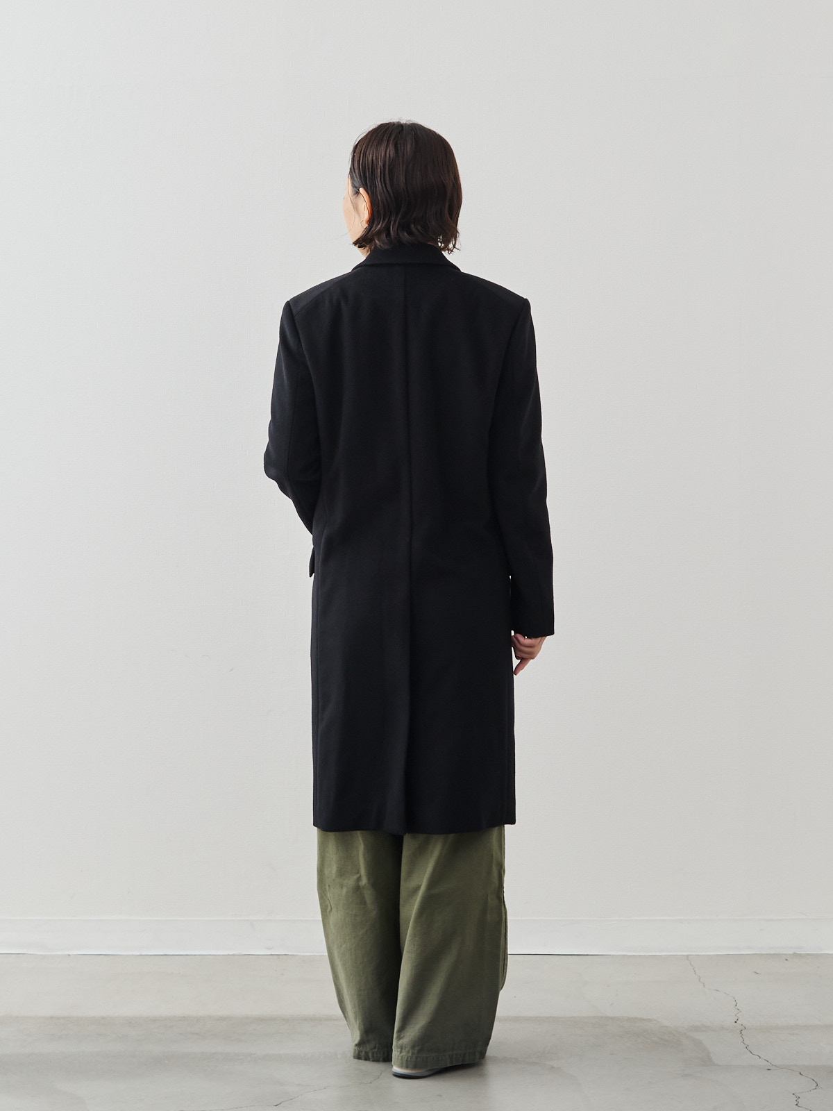 カシミヤブレンドチェスターコート/ネイビー モデル 156cm サイズ 36
