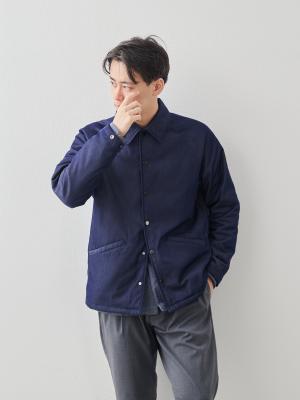 光電子®×ナイロンデニム 中綿コーチジャケット/インディゴブルー