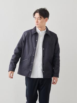 光電子®×ナイロンデニム 中綿コーチジャケット/ブラック | Factelier