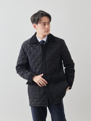 7 Days ウールライク キルティングジャケット/ウォッシャブル/ブラック