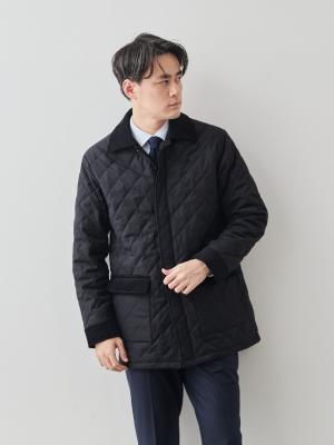 7 Days ウールライク キルティングジャケット/ウォッシャブル/ブラック