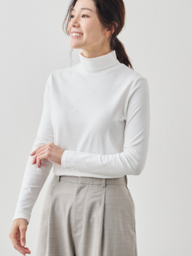 スビン綿のベーシックタートルネック/ソフト仕上げ