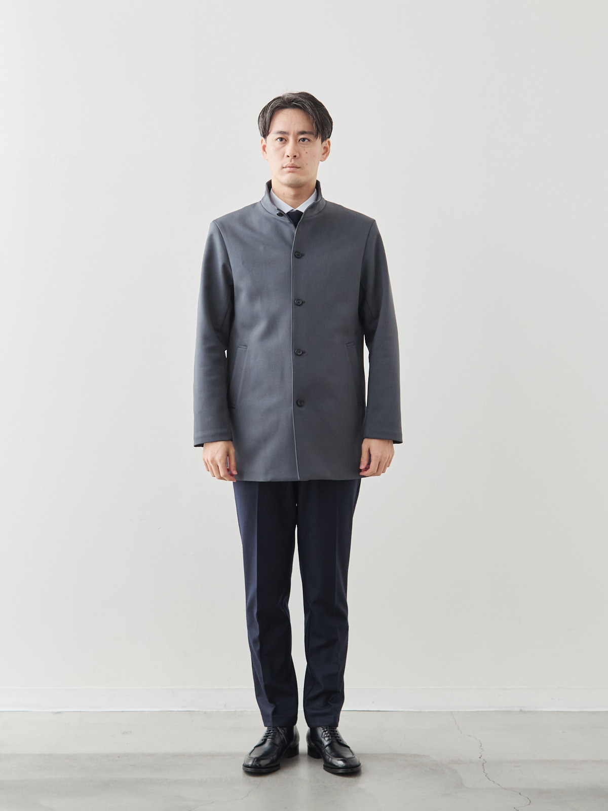 ニュークラシック スタンドカラーコート/3 season/グレー モデル 181cm 71kg サイズ L