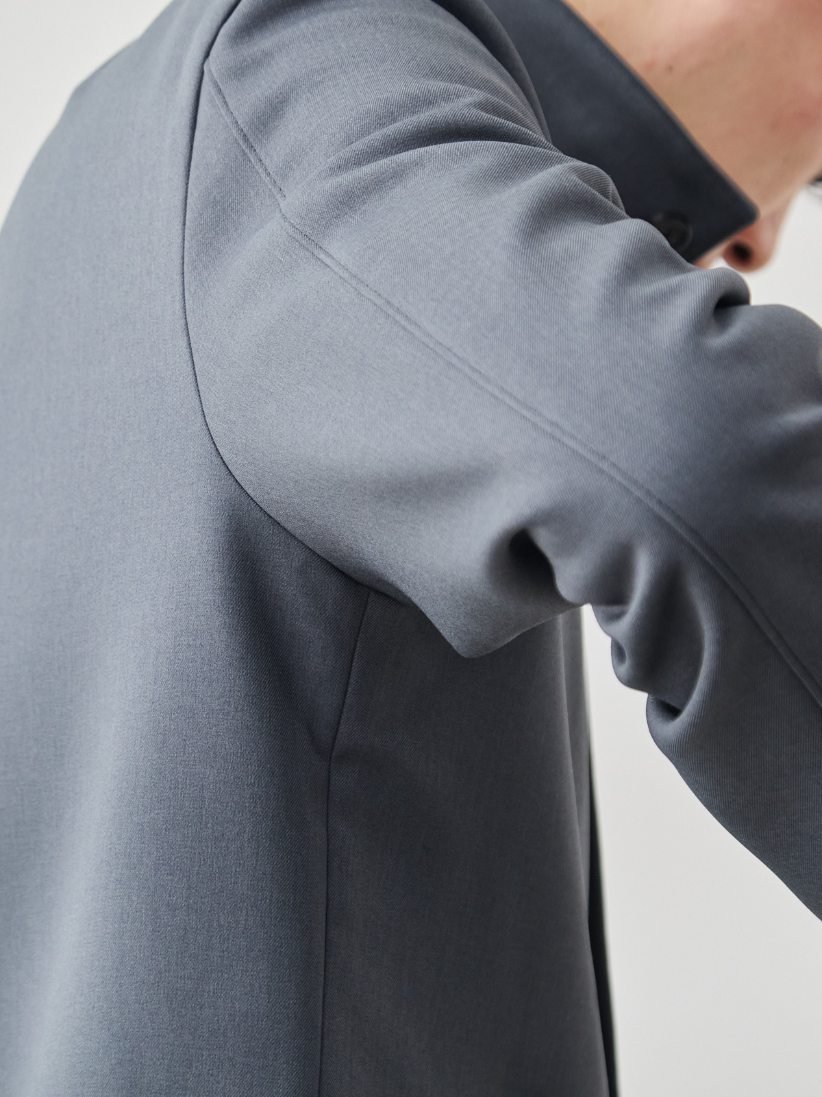 ニュークラシック スタンドカラーコート/3 season/グレー