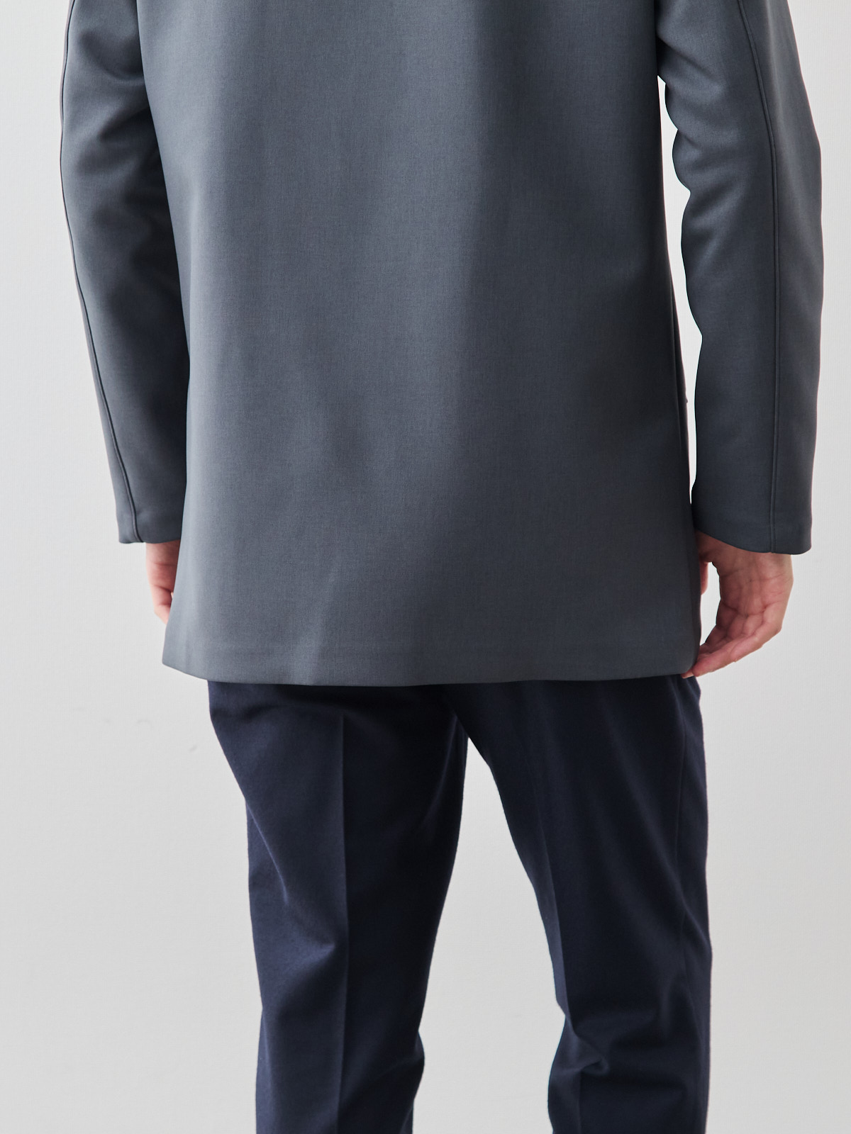 ニュークラシック スタンドカラーコート/3 season/グレー