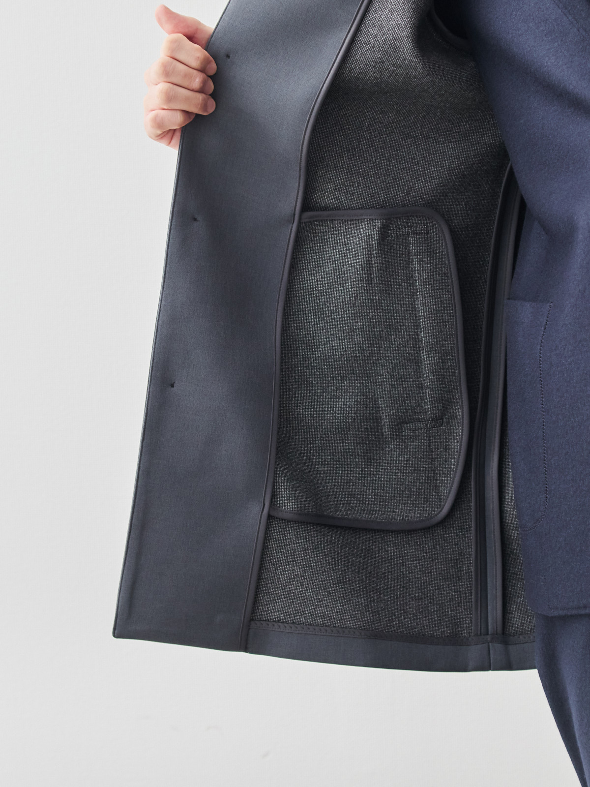 ニュークラシック スタンドカラーコート/3 season/グレー