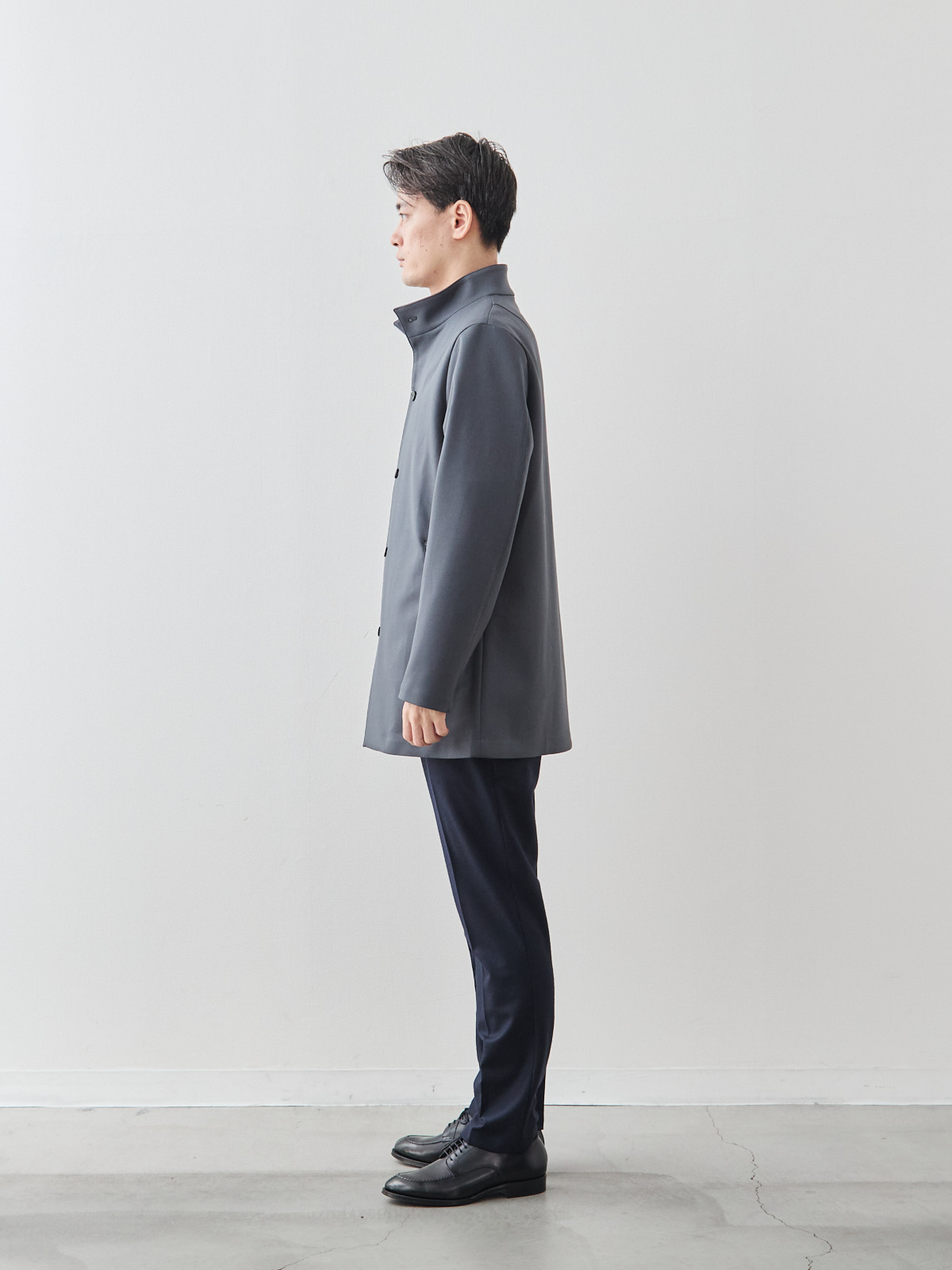 ニュークラシック スタンドカラーコート/3 season/グレー モデル 181cm 71kg サイズ LL