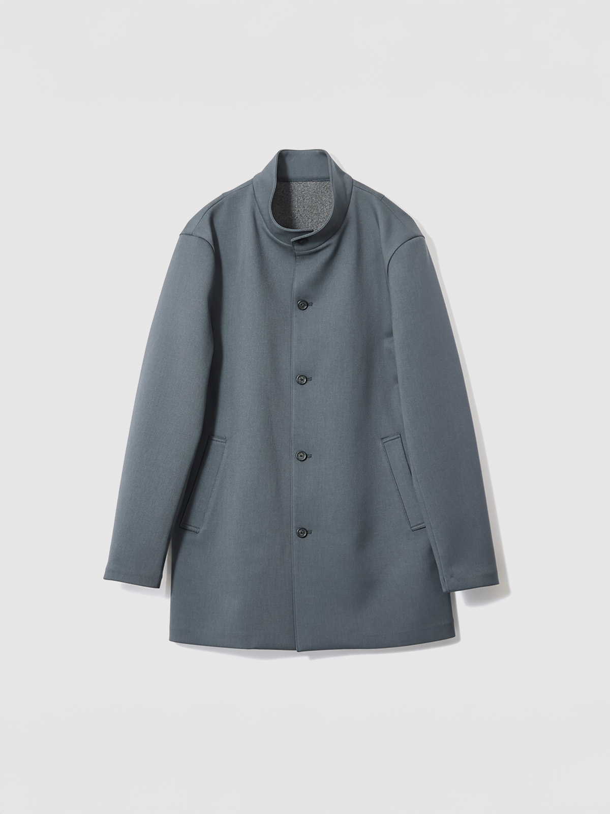 ニュークラシック スタンドカラーコート/3 season/グレー