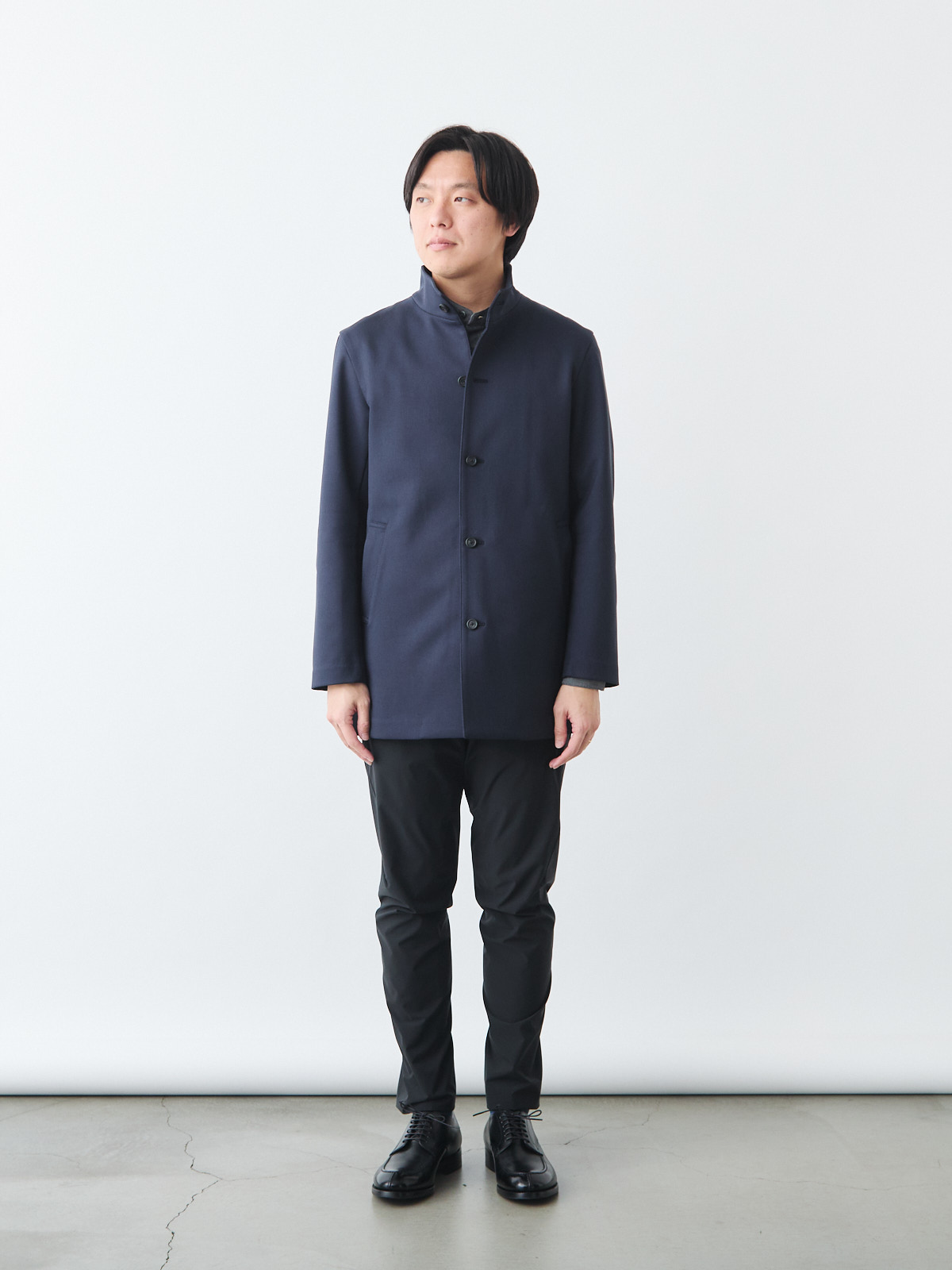 ニュークラシック スタンドカラーコート/3 season/グレー モデル 173cm 64kg サイズ M