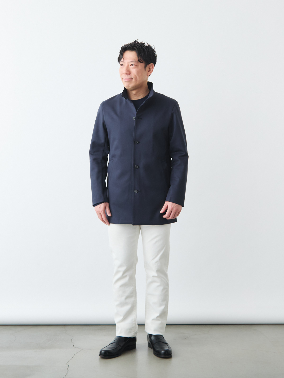 ニュークラシック スタンドカラーコート/3 season/グレー モデル 171cm 70kg サイズ M