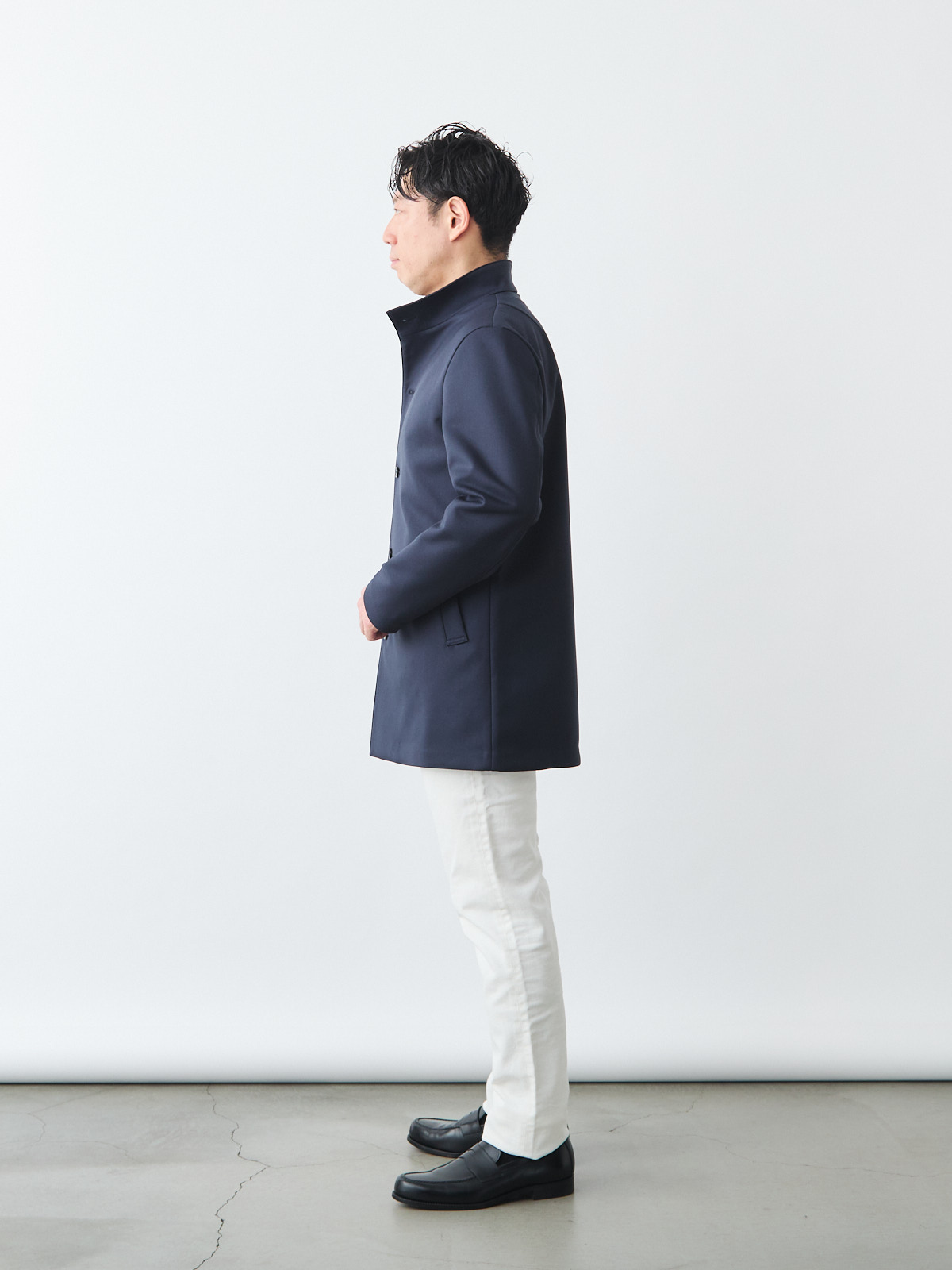 ニュークラシック スタンドカラーコート/3 season/グレー モデル 171cm 70kg サイズ L