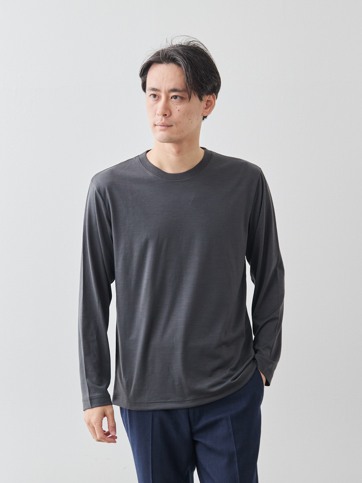 NIKKE AXIO® PremiumドレープTシャツ/長袖/チャコールグレー