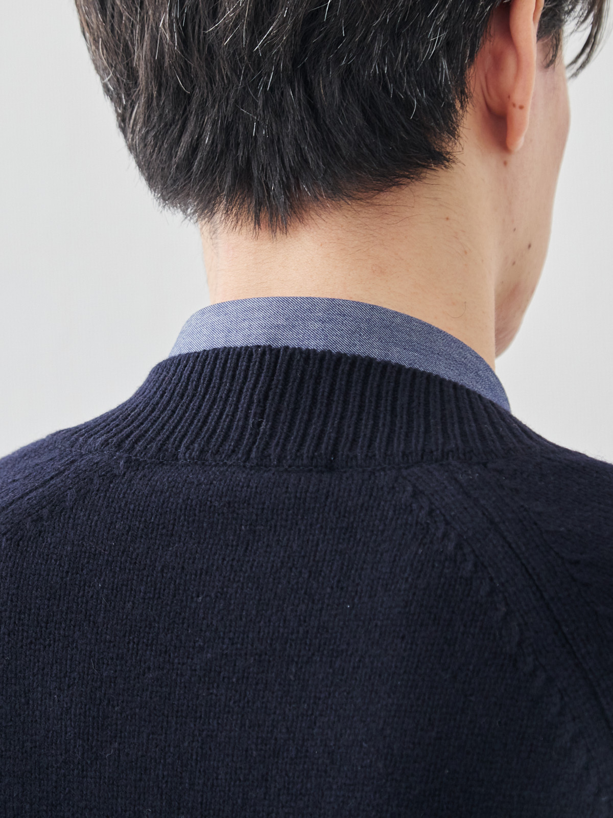 カシミヤブレンド Premium ローゲージ・カーディガン/ネイビー