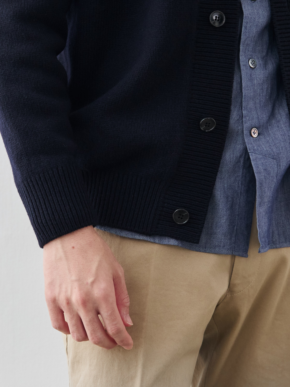 カシミヤブレンド Premium ローゲージ・カーディガン/ネイビー