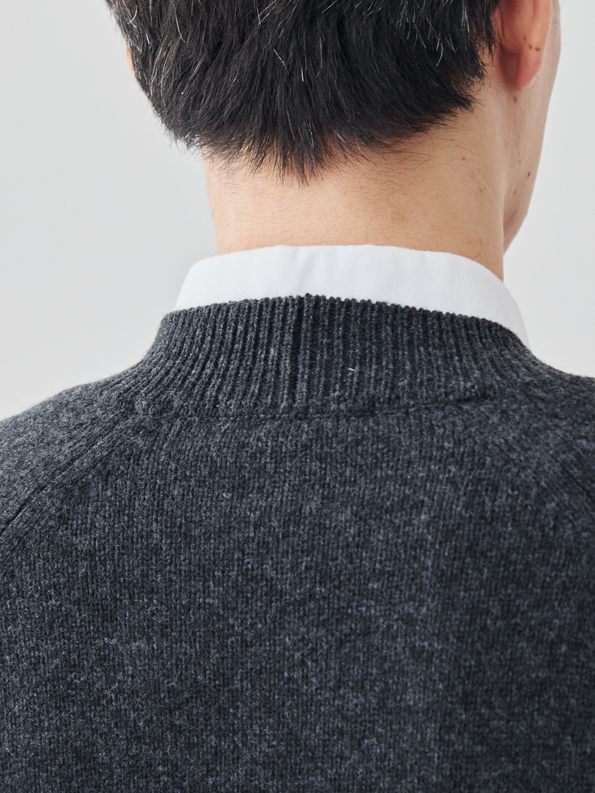 カシミヤブレンド Premium ローゲージ・カーディガン/チャコールグレー