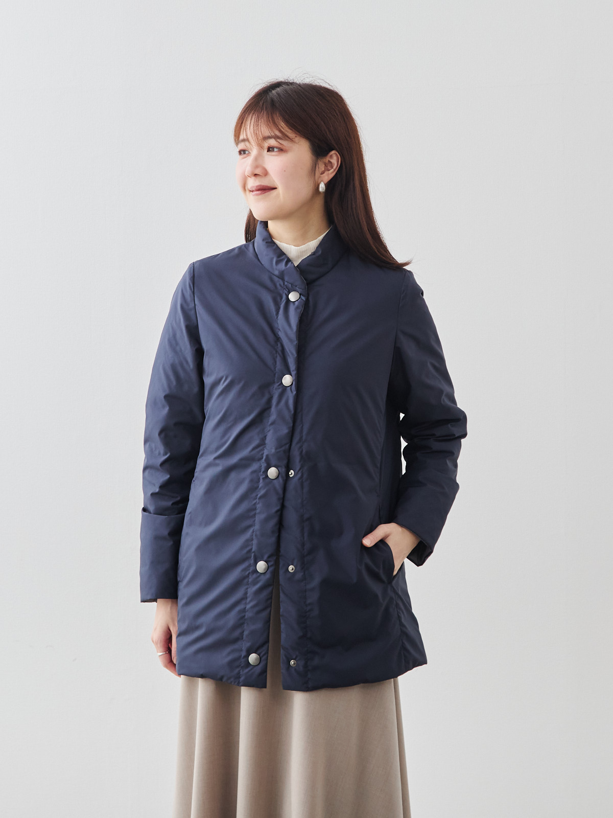 リバーシブル・超軽量エアーダウン/ネイビー