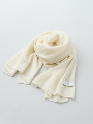 カシミヤ100%マフラー　ストール　エクリュ カシミヤ100%プレミアムニットストール/エクリュ | Factelier