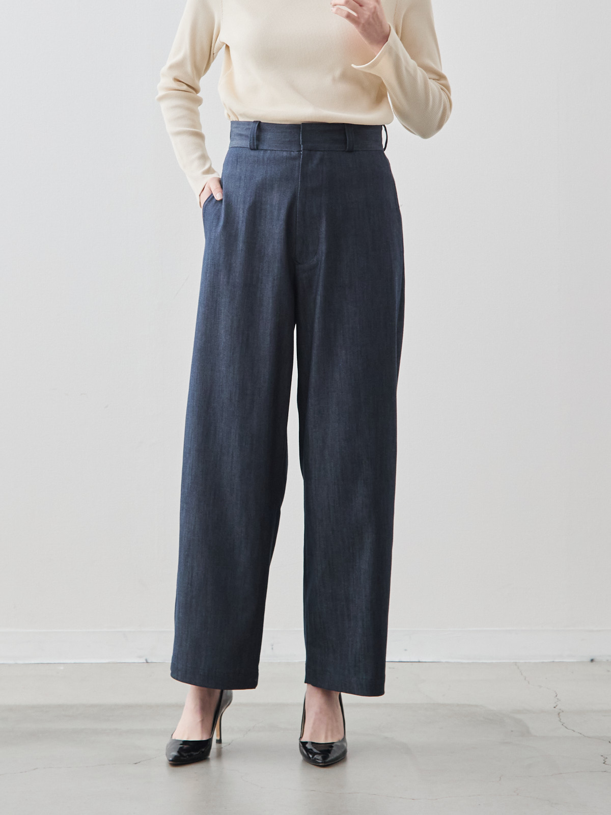 エアリーデニムスラックス/浜松デニム/インディゴ