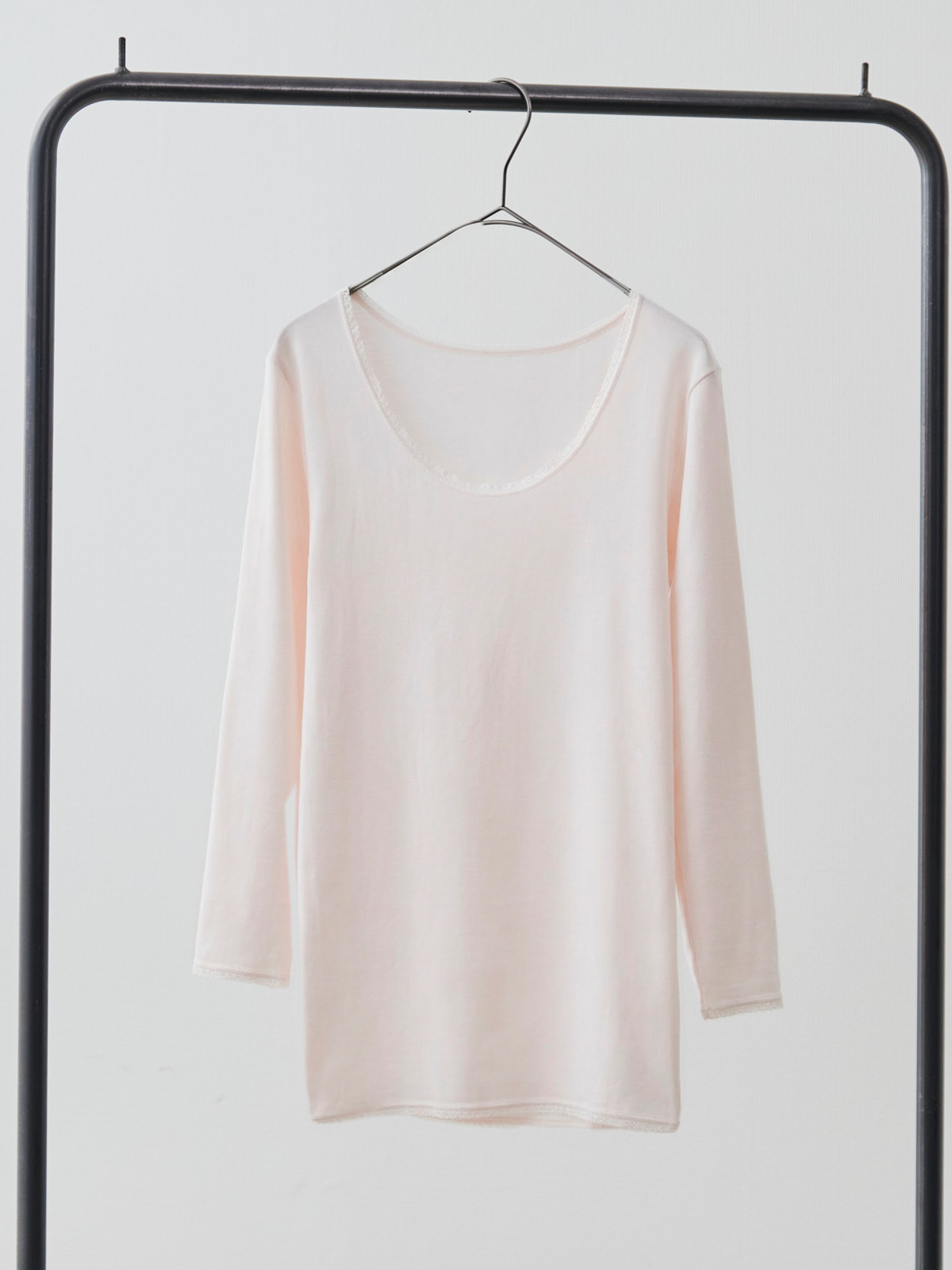 あったか保温インナー/薄手/8分袖/ライトピンク